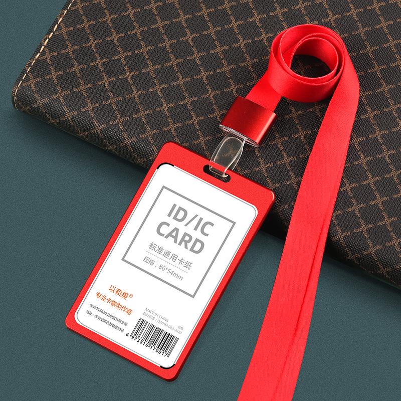Aluminum Alloy ID Badge Holder with Lanyard for Employee, Student, or Conference Pass Customization