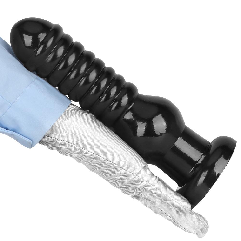 24.5cm Black PVC Beaded Dildo Masturbator Butt Plug Anal Dilator Sex Toy Realistic Dick Big Penis