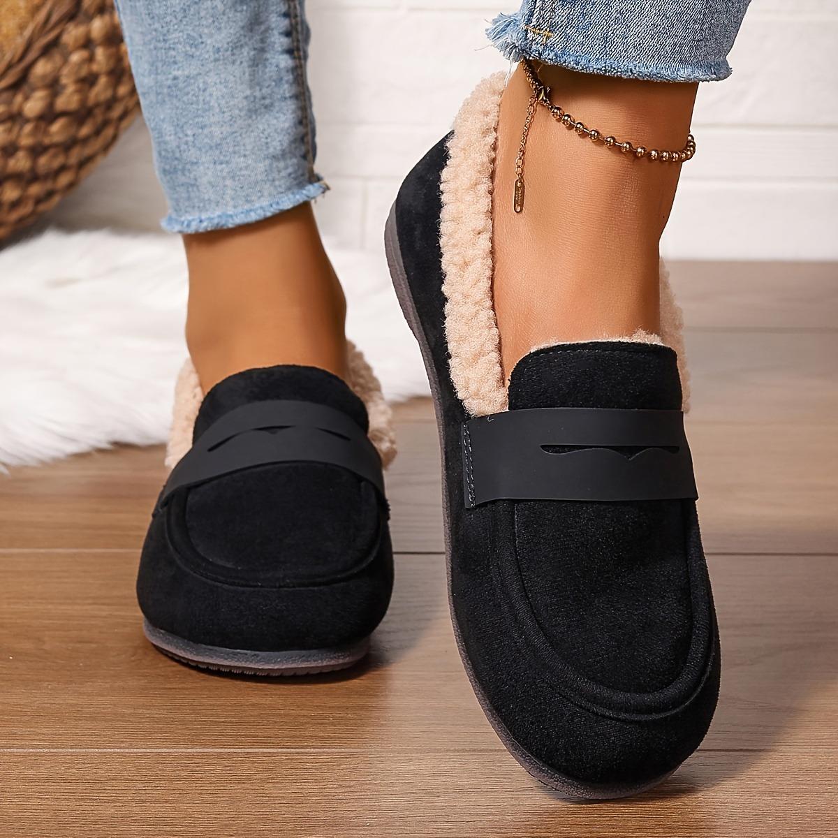Women s Winter Casual Shoes - Round Toe Flat Bottomed Soft Fabric Top with Rubber Sole Comfortable Brown Casual Shoes 35 чёрный 1884₽