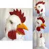 Halloween Tier Latex Hühnermaske mit Plüsch Kopfschmuck für Kostümspiele und Partyanlässe