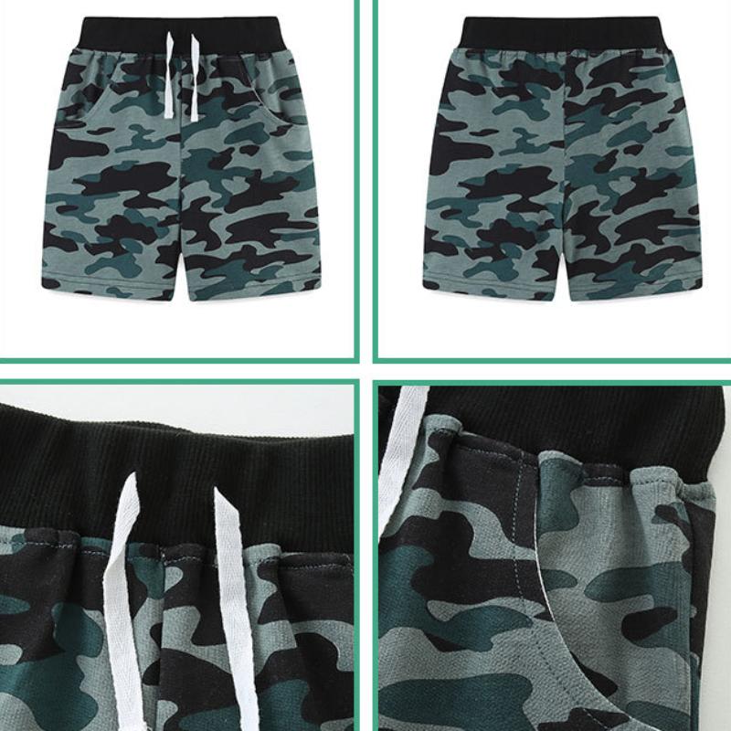 2024 New Summer Children Pants Knitted Cotton Boys Sports Shorts for Toddler Camouflage Casual Pants