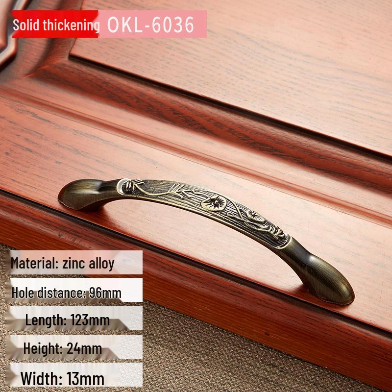 Tragatoare clasice europene din cupru antic pentru dulapuri de bucatarie si garderobe in verde si rosu