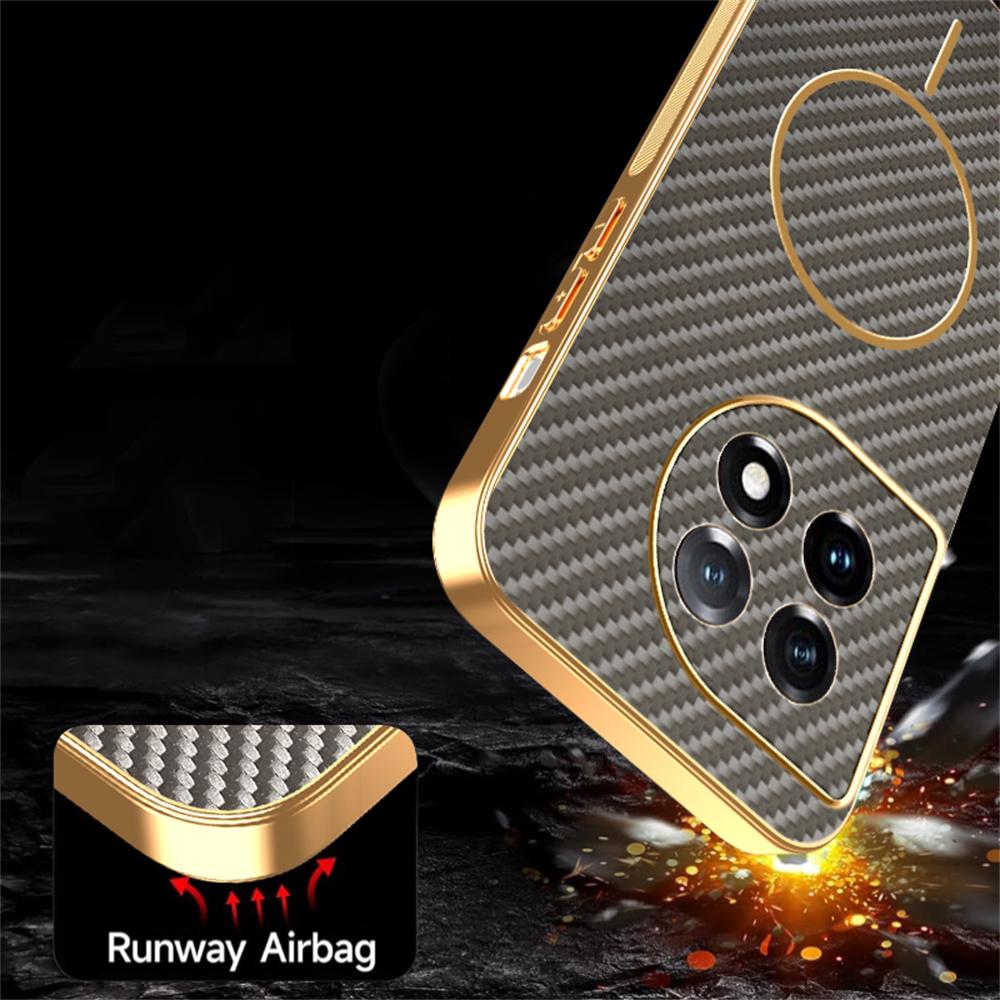 For OnePlus 11 5G/11 Pro 5G Phone Case Carbon Fiber Textured Electroplated TPU Back Cover