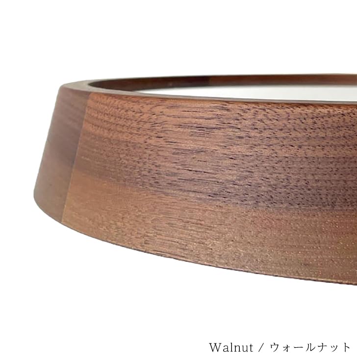 KATOMOKU Muku Clock 16 Walnut km-113WARC Wall Clock with Continuous Second Hand, 30.6cm Diameter (Radio-Controlled Clock)