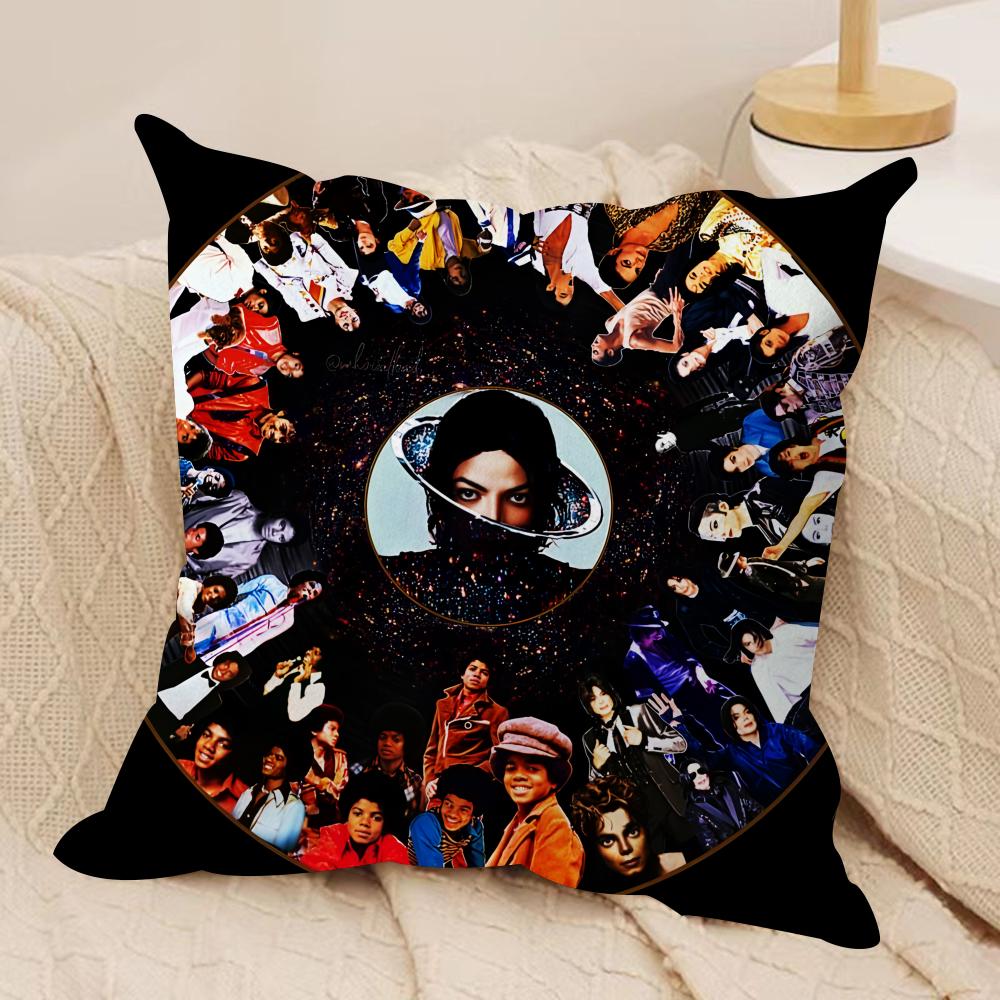 Singer Mmichael Jackson Cushion Cover Silky Short Plush Sofa Pillow Cover Hidden Zipper Soft Dustproof Case for Home Decor