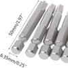 7Pcs/Set 5 Point Torx Screwdriver Bits 50mm S2 Magnetic Star Screw Driver 1/4" Hex Shank T10 T15 T20 T25 T27 T30 T40