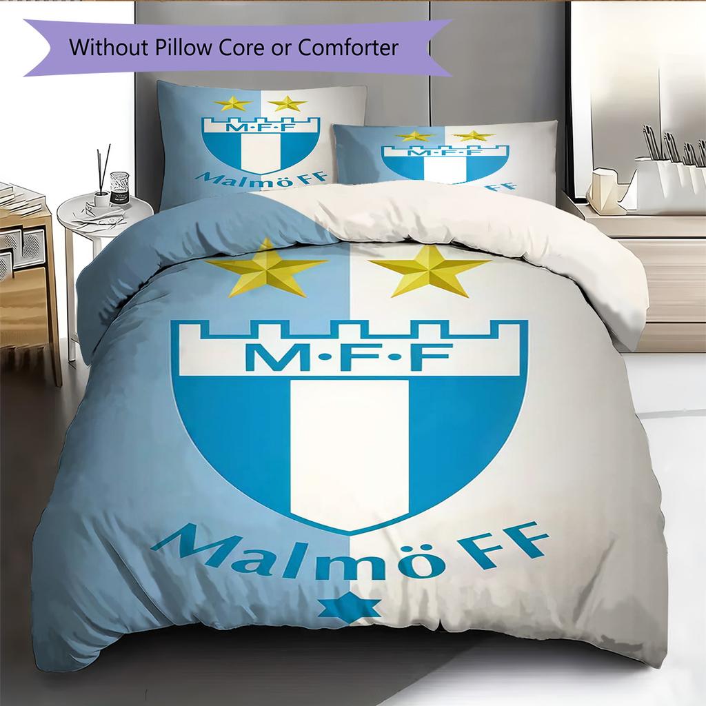 Malmö FF Pattern Bedding Quilt Set Quilt Cover Pillowcase Home Decoration Birthday Gift (1 * duvet cover + 2 * pillowcase, without core)