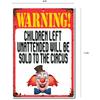 Vintage Circus Kinderen Verkocht Grappig Metalen Bord 8x12 Halloween Kerst Muurdecoratie Cadeau