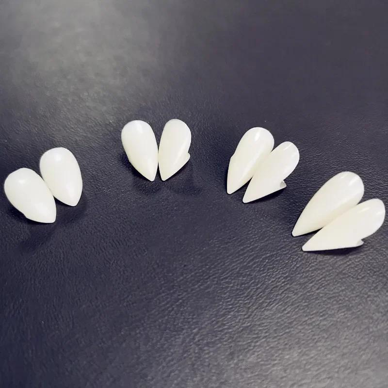 1 Paar Halloween Kostüm Requisiten DIY Dekorationen Falsche Zähne Festkleber Prothesenhaftmittel Party Vampirzähne Eckzähne Prothesen Requisiten