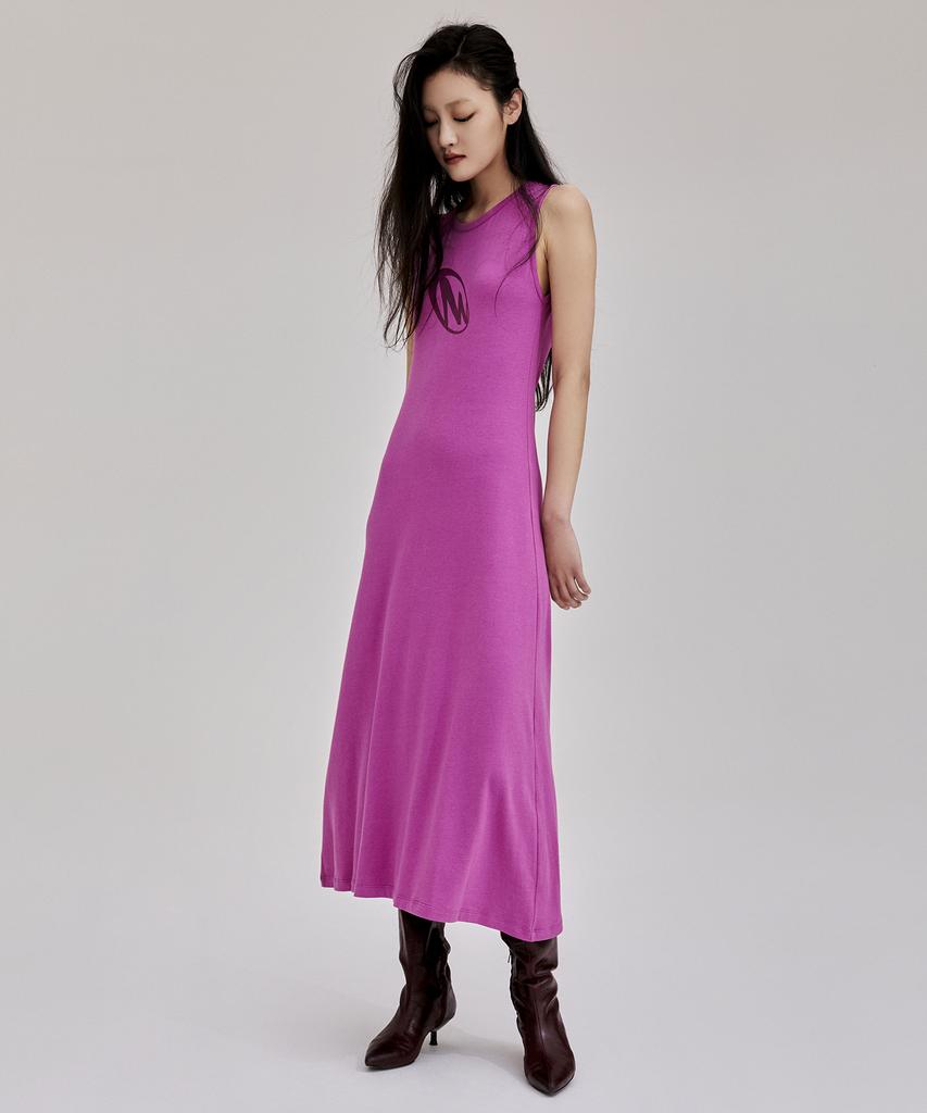 ONNE Knotted Logo Print Maxi Dress - Magenta