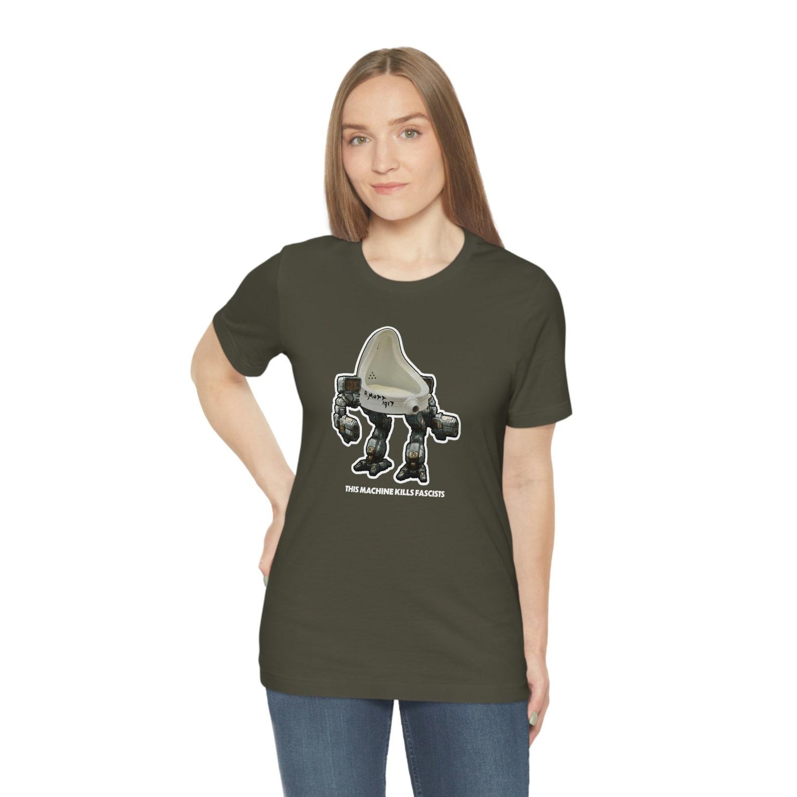 Mecha Duchamp This Machine Kills Fascists Philosophy T-shirt S