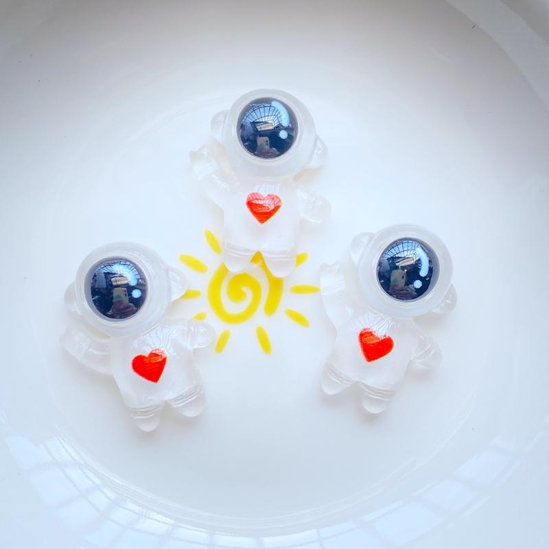 10Pcs New Cute Mini Transparent Space Series Resin Flatback Ornament Nail Jewelry Making Hairwear Accessories