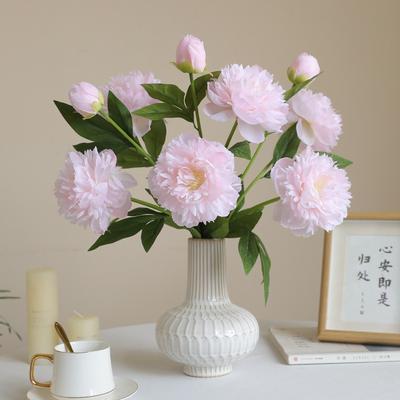 Peony Flower Tabel Floral Arrangement Home Decor Flower 3 Heads Fake Peony Flower For Event Decoration Hotel Decor Tabel