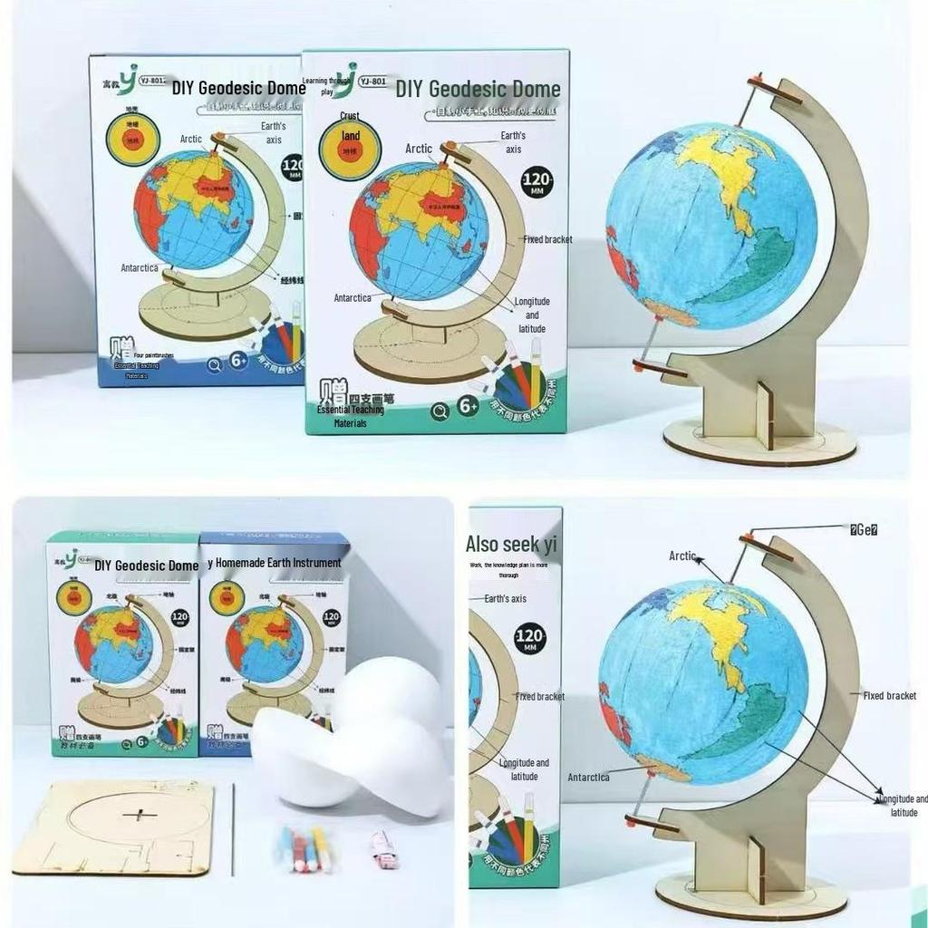 DIY Globe Educational Toy Kit for Kids 6+ - Science Experiment Model