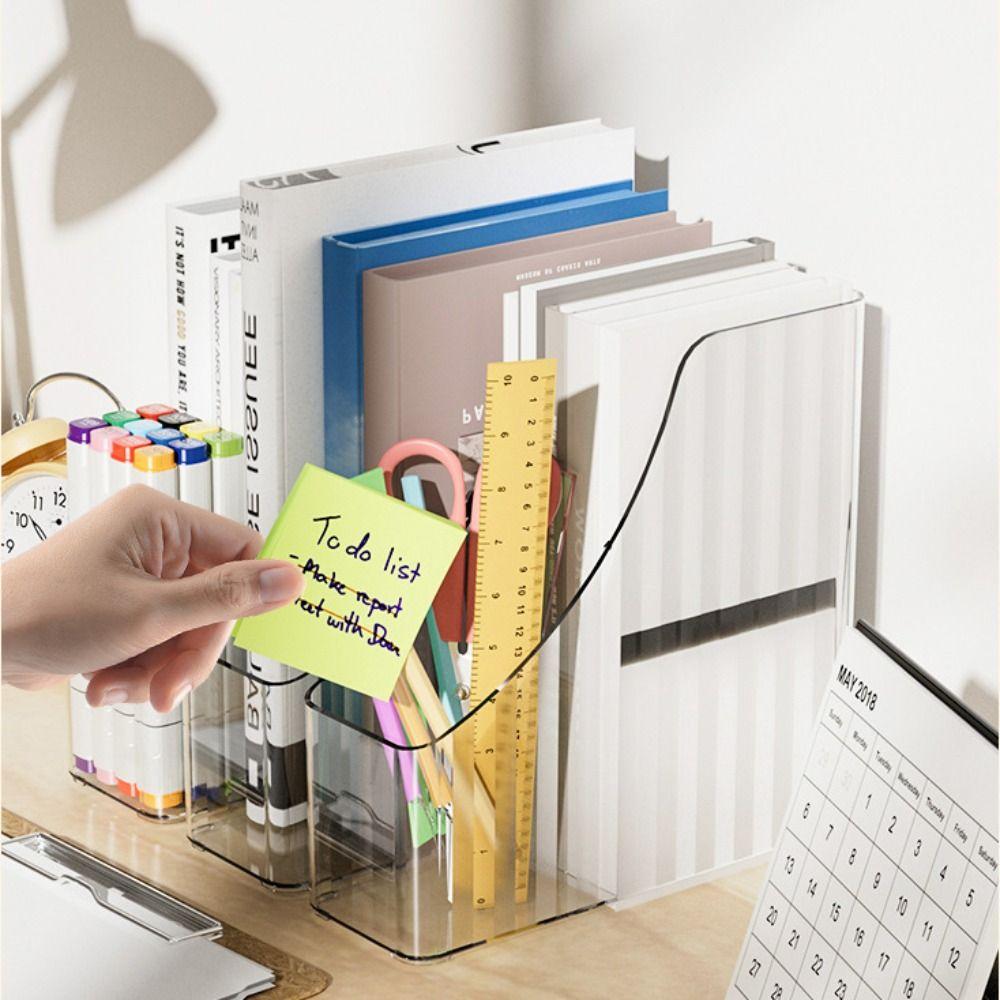 PET A4 Storage Filing Box Transparent Paper File Organizer Desktop Supplies