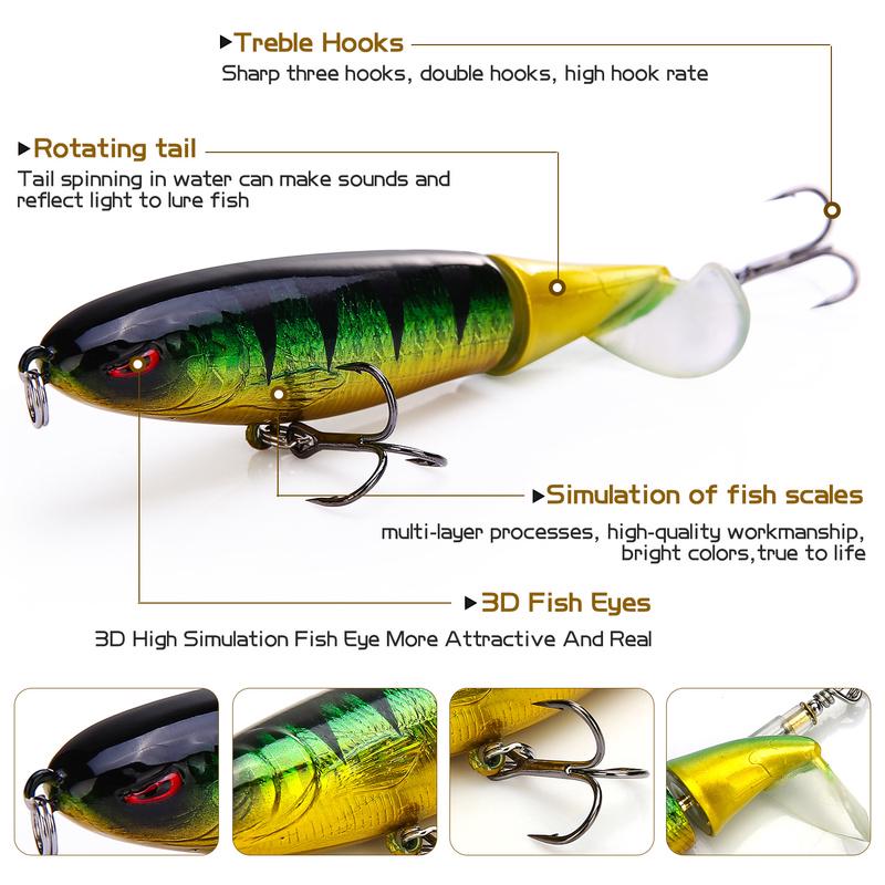 Nalucă de pescuit cu 2 secțiuni Momeală tare Wobbler Minnow Bait Crank Popper Swimbait Aparatură de pescuit