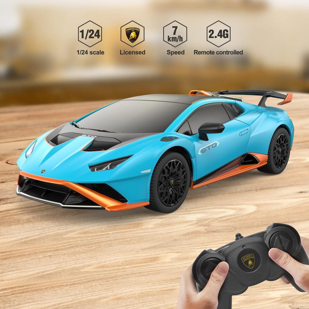 RASTAR Lamborghini Huracan STO Radio Controlled RC Model Blue 1/24 Car, Car, 2.4GHz