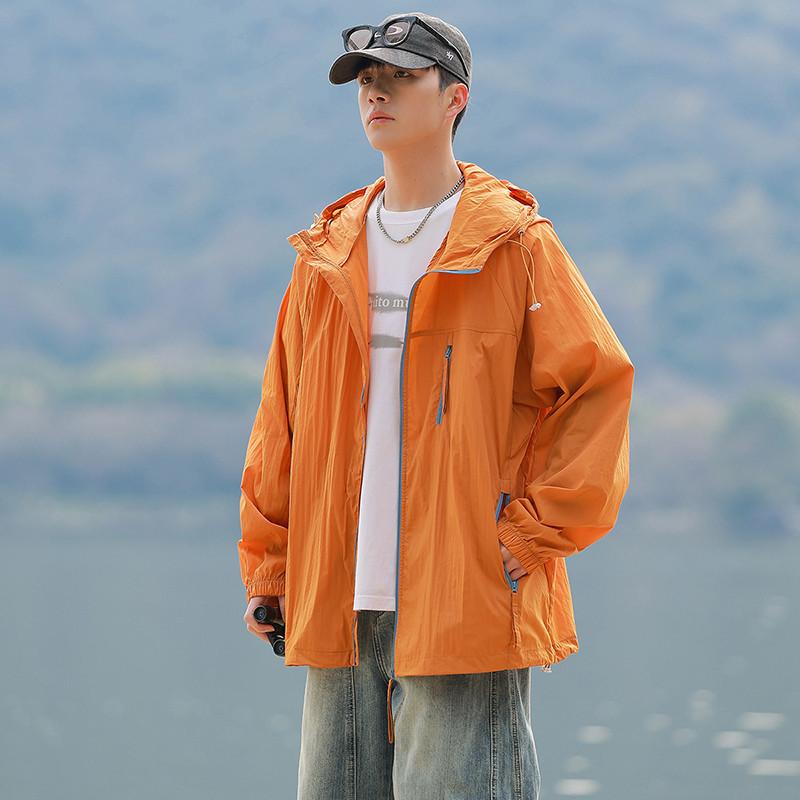 UPF10 + Sunscreen Top Jacket Men's Summer Ice Silk Hooded Sports Fishing Sunscreen Clothing Outdoor Light Sunscreen Clothing Women