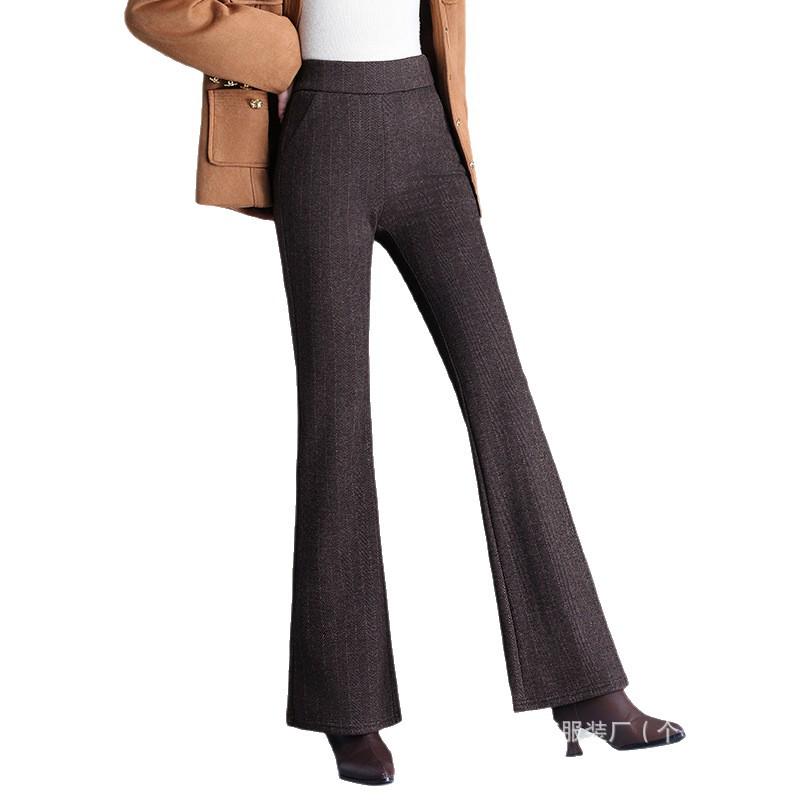 

Women s Winter Cashmere Wide-Leg Flare Pants - High Waist, Thick Wool, Mid-Aged Style. XL