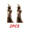 Miniatures Desktop Ornaments Retro Brass Magic Witch Figurines Character Model Small Statue Home Decor Broom Moon Witch Ornament