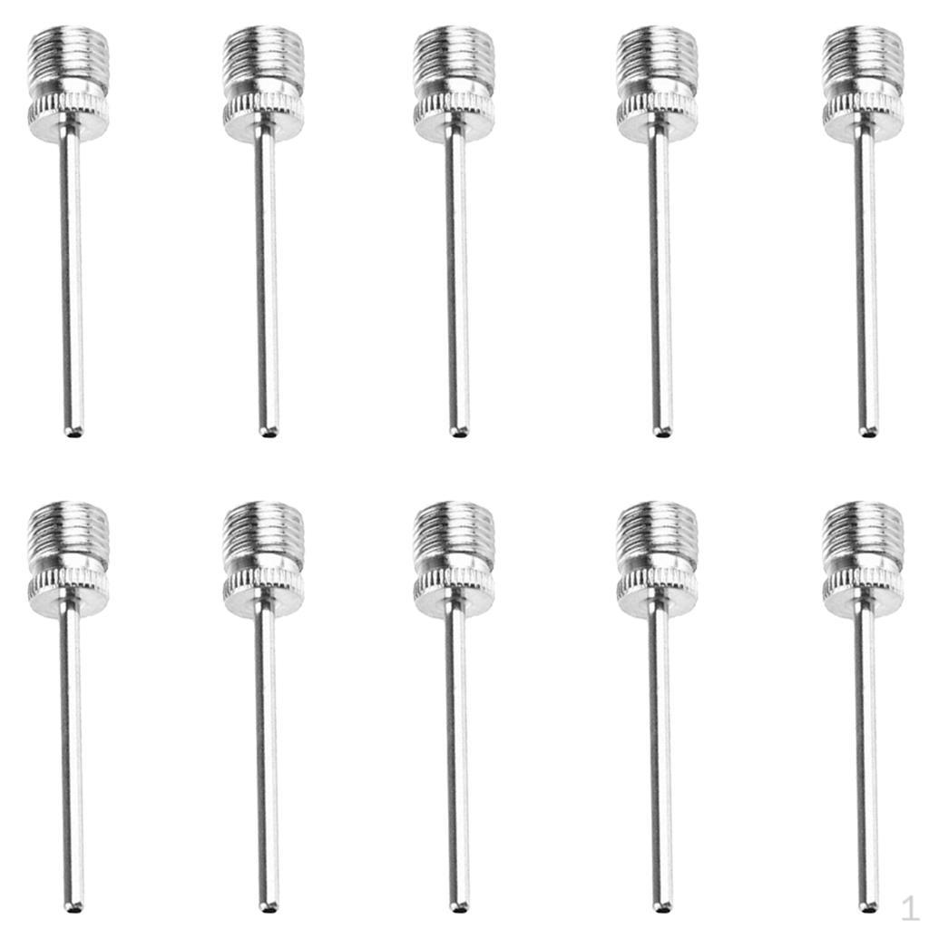 10x Sports Soccer Basketball Football Ball Pump Needle Pin Nozzle Steel