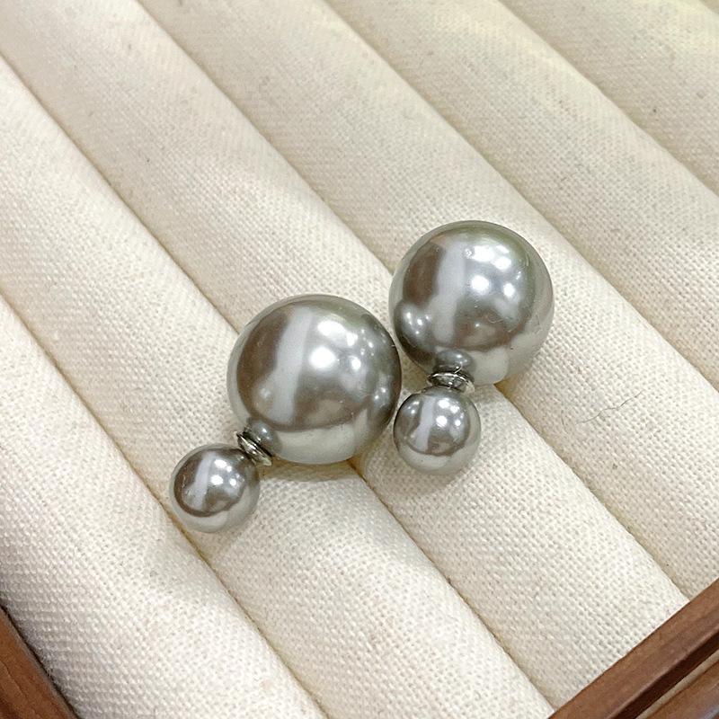 Versatile 925 Silver Pearl Bow Stud Earrings with Double-Sided Tassels