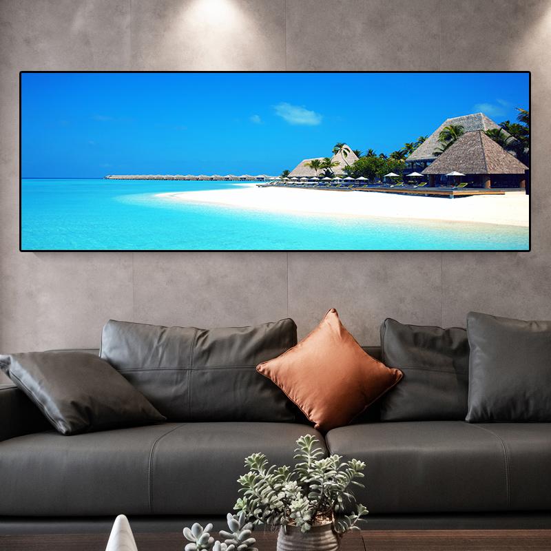 Landscape Tropical Sea Beach Canvas Painting Palm Tree Posters And Prints Wall Art Pictures Living Room Home Decor No Frame