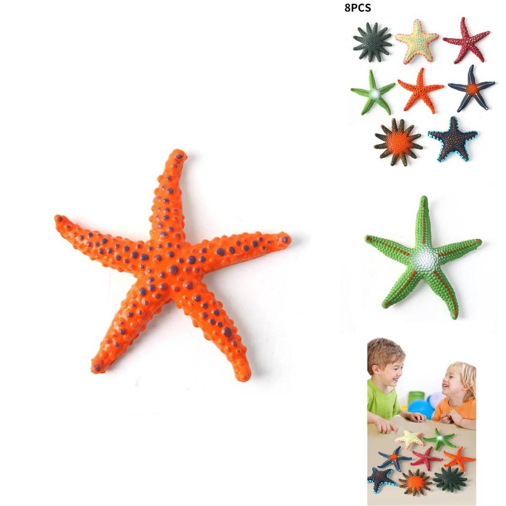 Authentic Sea Star Animal Models For Kids Educational Beach Toys Colorful Pvc Set