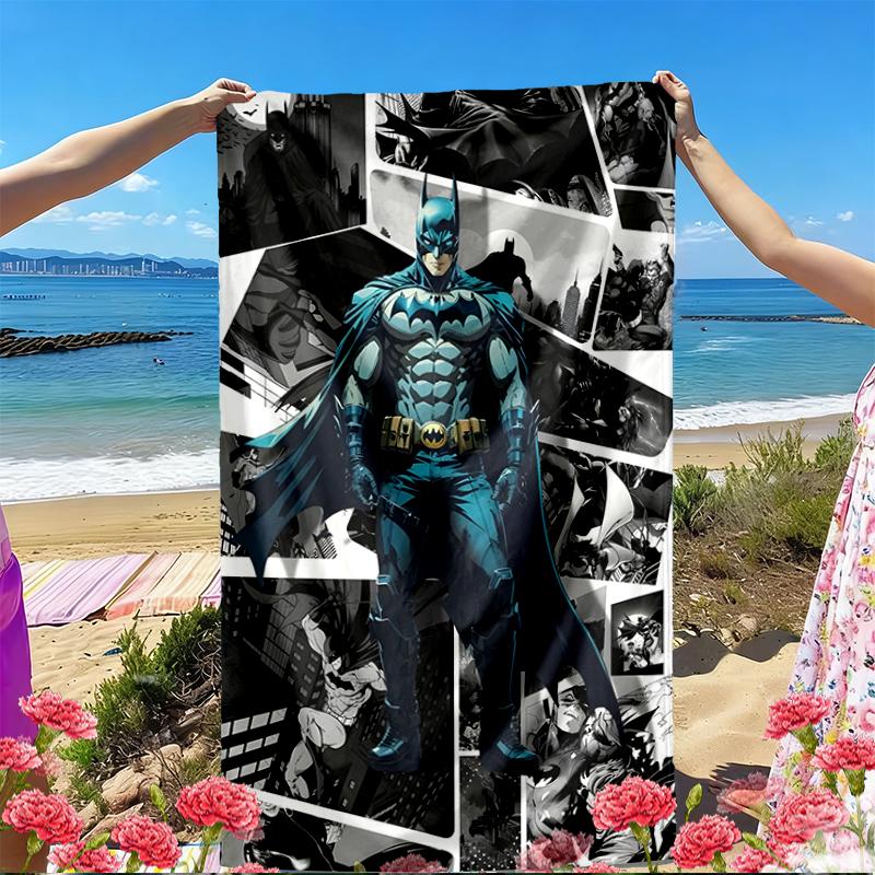 Toalha de Praia com Estampa do Batman, Toalha de Praia Versátil Leve Absorvente para Piscina Surf Yoga Banheiro, Perfeita para Presente de Aniversário Feriado