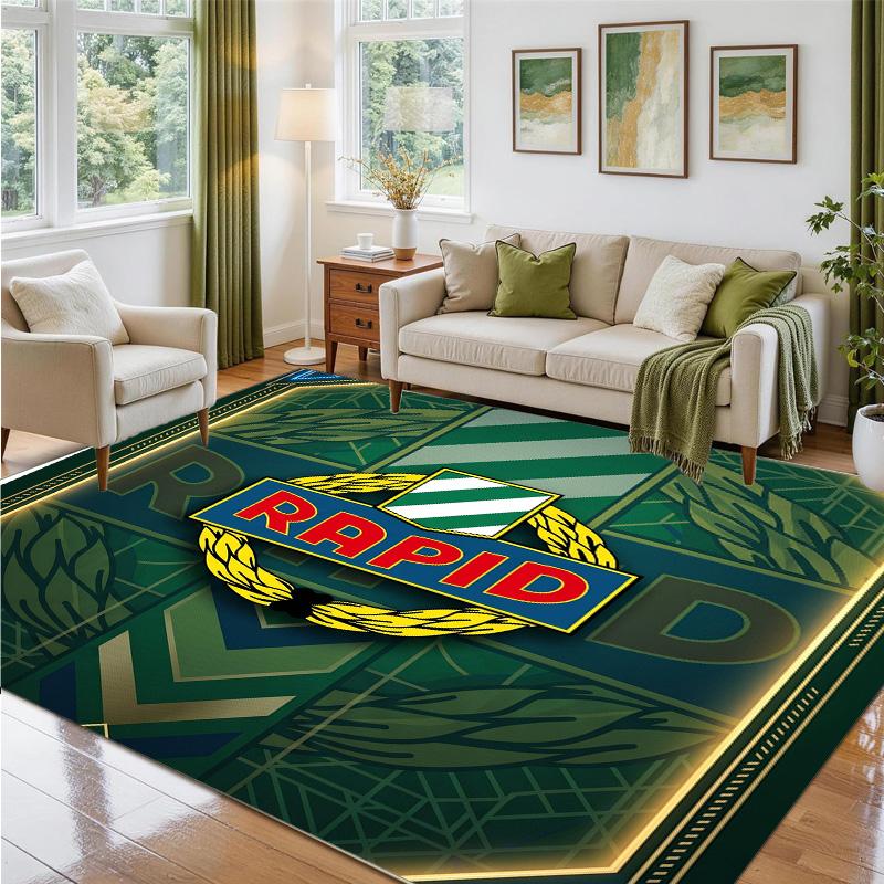Rapid Wien FC Design Kristall-Samt Teppich Weiche Dekorationsmatte für Schlafzimmer Eingang