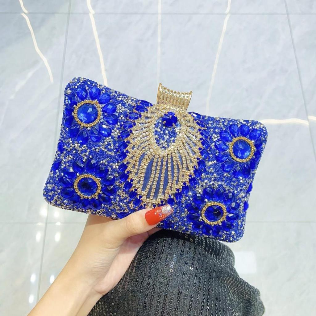 Heavy-duty Rhinestone Crossbody Evening Bag - Elegant Women's Clutch for Special Occasions