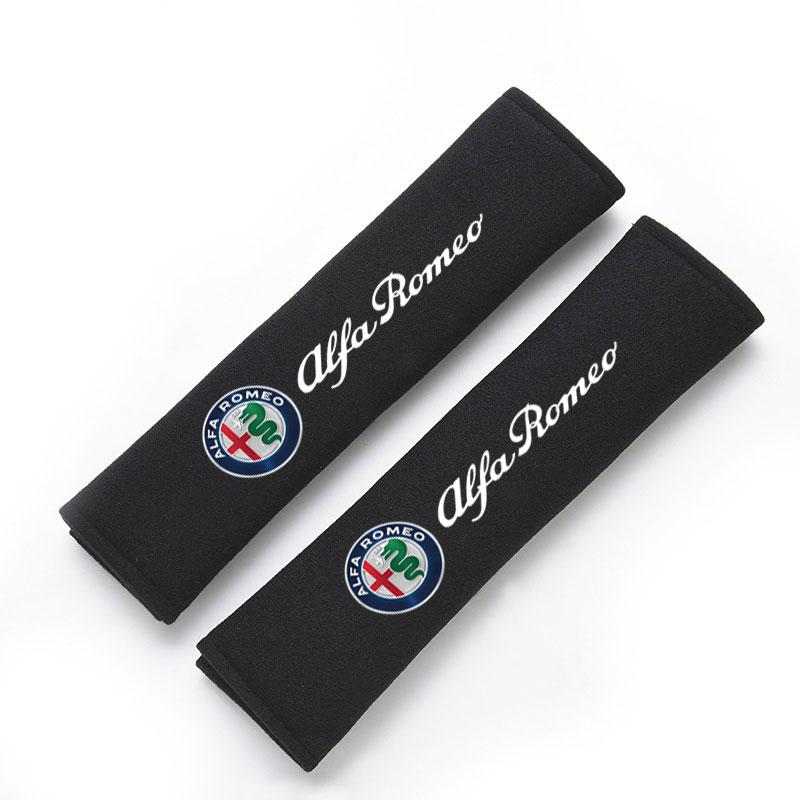 

Car Stickers For Alfa Romeo Car Seatbelt Shoulder Pad Cover Carbon Fiber Seat Belt Protector Cushio For Alfa Romeo STELVIO Giuli