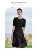 AD Women's Black Round Neck Summer Work Dress - Slimming Formal Office Wear