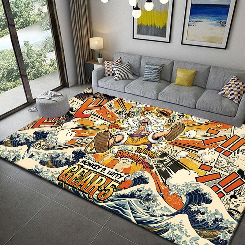One Piece Anime Punk Style Rug Soft Cozy Non-Slip Carpet for Bedroom Living Room
