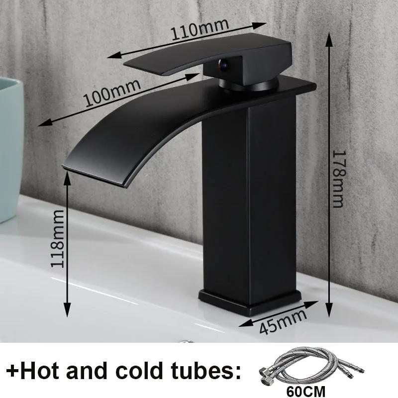 Waterfall Bathroom Basin Faucet Stainless Steel Hot and Cold Mixer Faucets Sink Faucets Bathroom Kitchen Deck Mounted