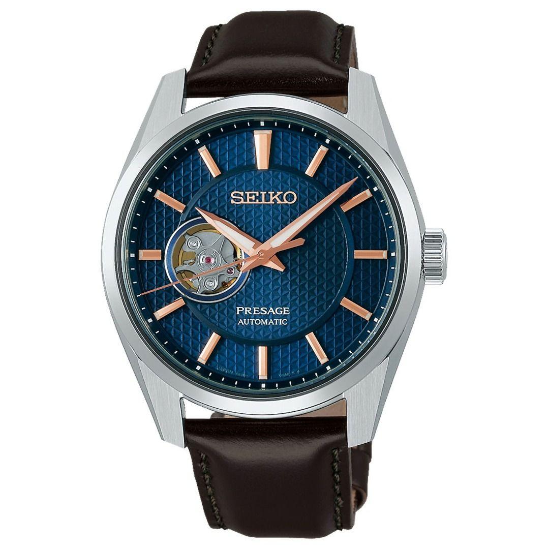 Мужские часы Seiko Presage Sharp Edged Automatic Open Heart SPB311J1 синий