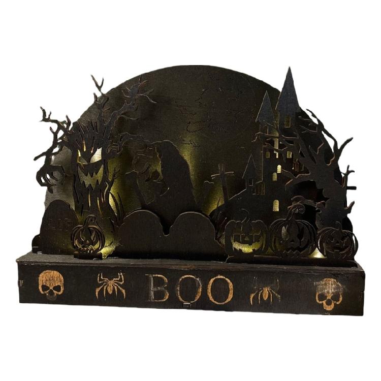 

Chilling Halloween Party Pumpkins Bridge Light with LED Tone for a Terrifying Touch чорний
