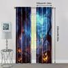 2pc,  Window Treatment Curtains Pumpkin Horror Forest Versatile 100% Polyester,Without Electricity Versatile Perfect for Bedroom