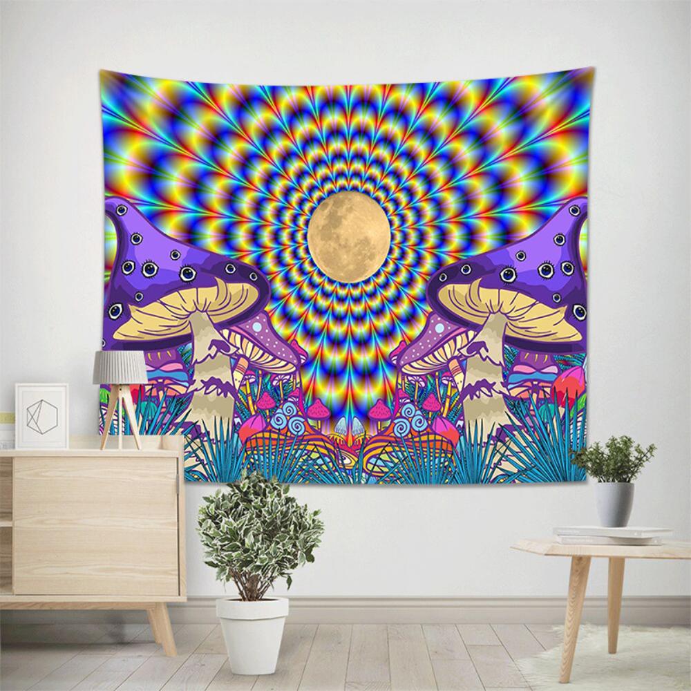 Tapestry Purple Mushroom Eyes Home Living Room Decoration Cloth Room Living Room Background Cloth Room Decoration Hanging Cloth Tapestry