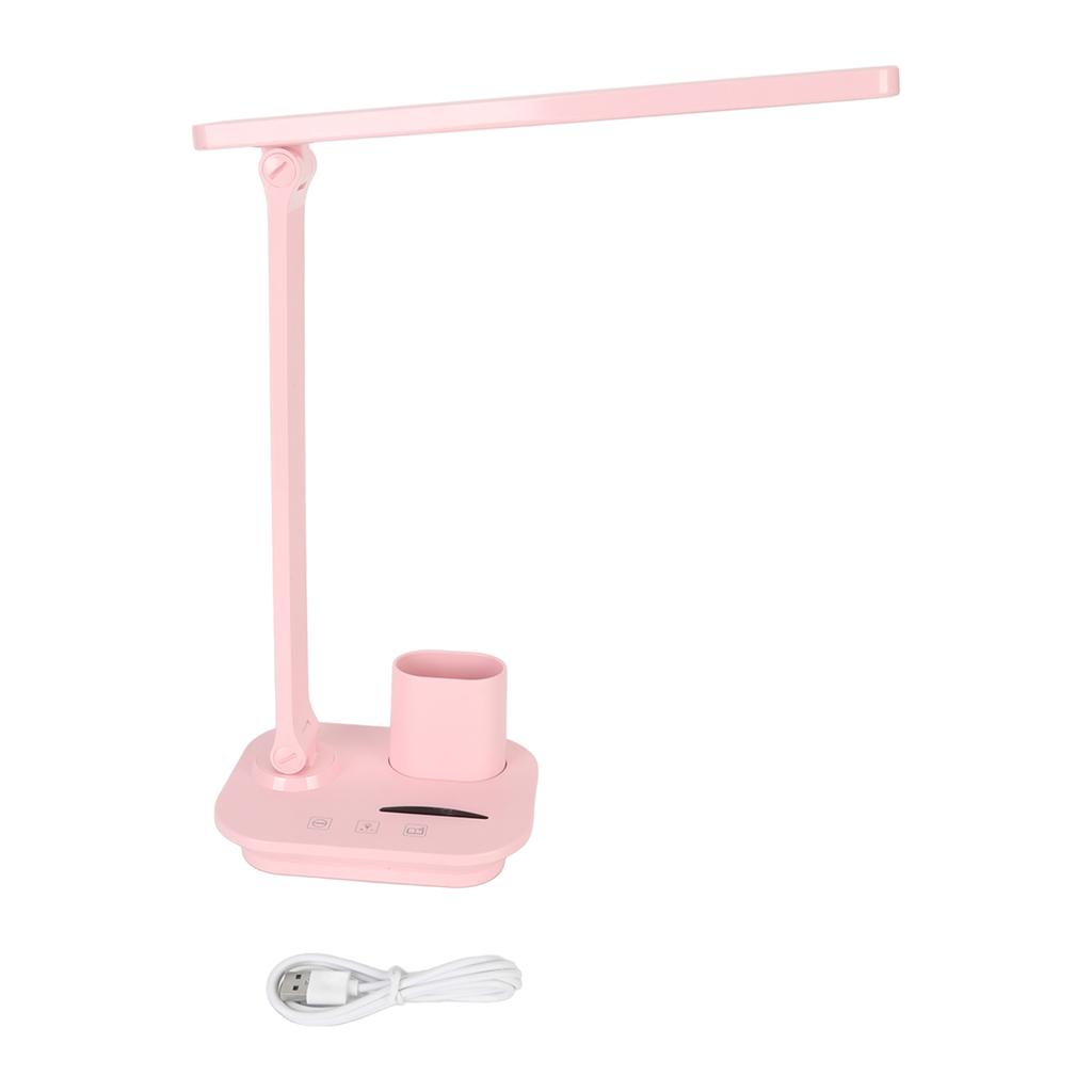 LED Table Lamp 5W Eye Caring Rechargeable 3 Color Temperature Stepless Dimmable USB Light with Pen