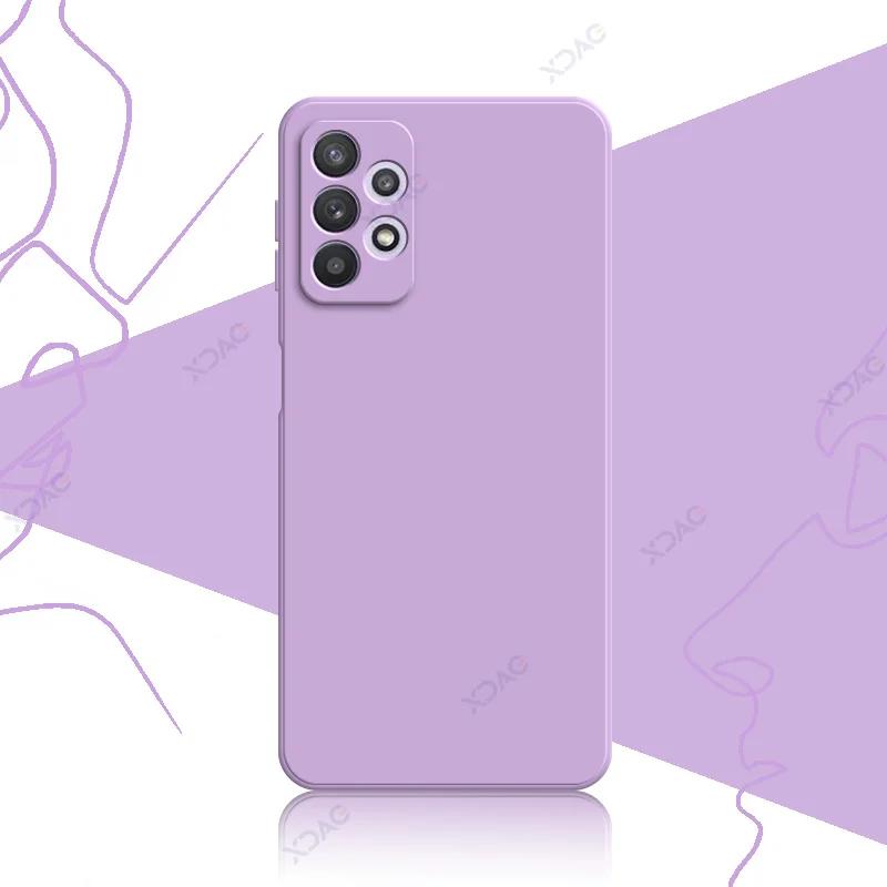 Luxury Square Liquid Silicone Case for Samsung Galaxy A32 4G 5G SamsungA32 360 Soft Phone Back Cover Armor Shield Coque