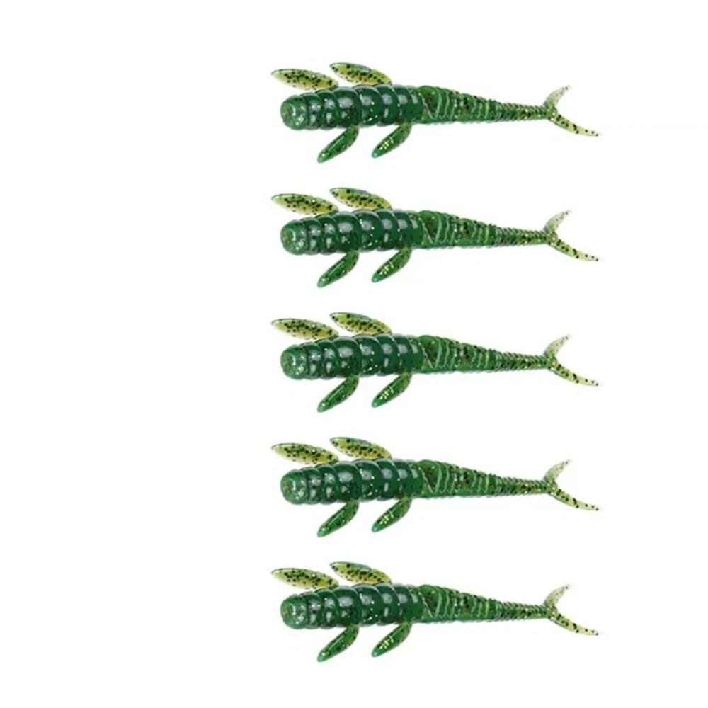 20pcs Worm Shape 7.3cm/1.3g Fishing Lure Temptation Swimming Soft TPE Material Alien Worm Laser Glitter TPE Bait Lure Fishing