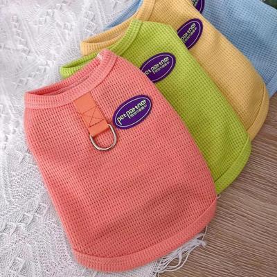 Summer Breathable Pet Clothes for Small Dogs Trackable Pet Vest Medium French Bulldog T Shirt Candy Color Sphinx Cat Clothing
