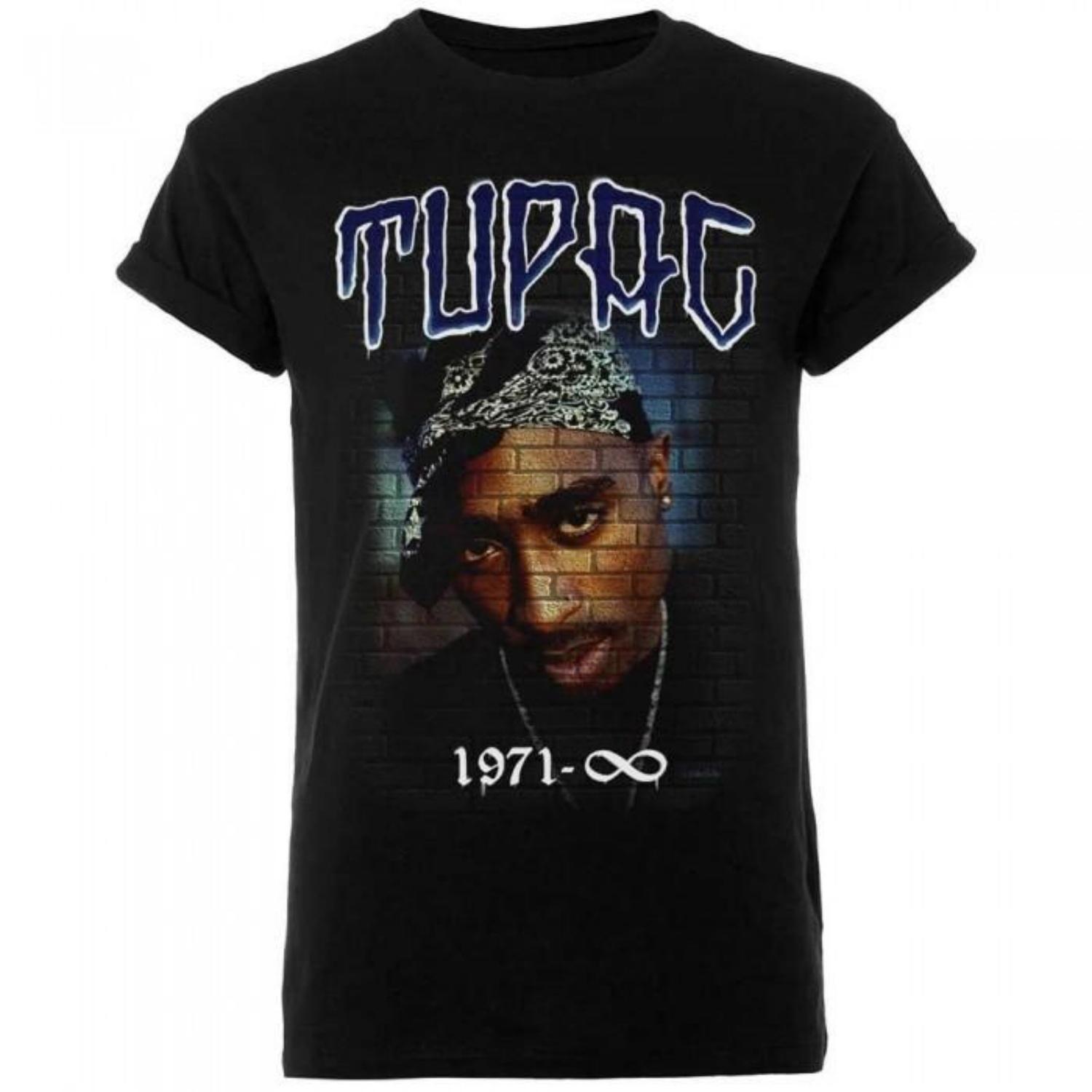 Tupac Shakur Unisex Adult 1971 Mural Cotton T-Shirt S чёрный