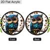 Acrylic Blue Owl Christmas Suncatcher Stained Glass Effect Window Hanging Ornament Owl Lover Holiday Gifts