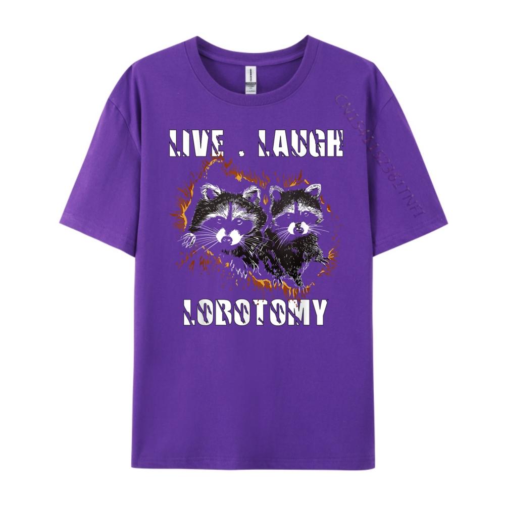 Live Laugh Lobotomy Retro Opossum Lovers Mens Shirts Graphic Tee Mens Clothing Tshirts