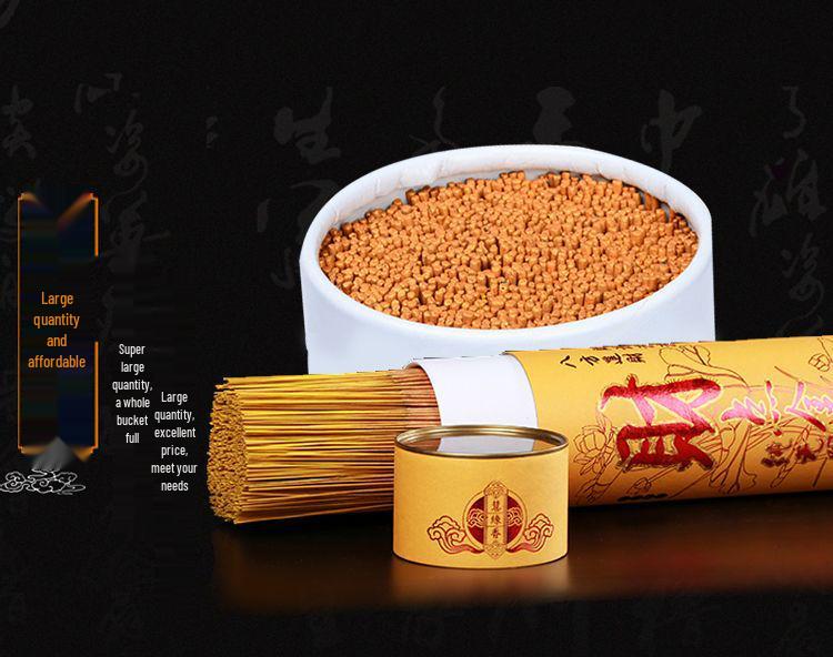 Sandalwood Smoke-Free Incense for Buddha Worship & Offering: Guanyin Bodhisattva, Guan Gong, and Gold Incense Rolls.