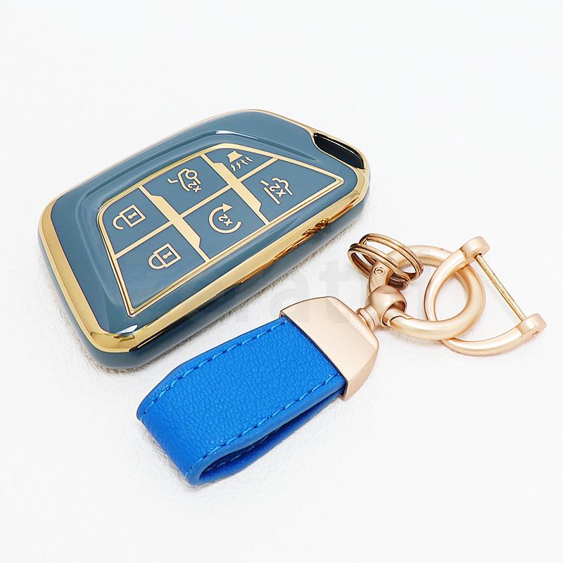 Auto Keyless For Cadillac Escalade Ct5 Xts Ct6 C8 Ct4 Ct4-V For Gmc Yukon Car Key Fob Cover Case Shell Accessories