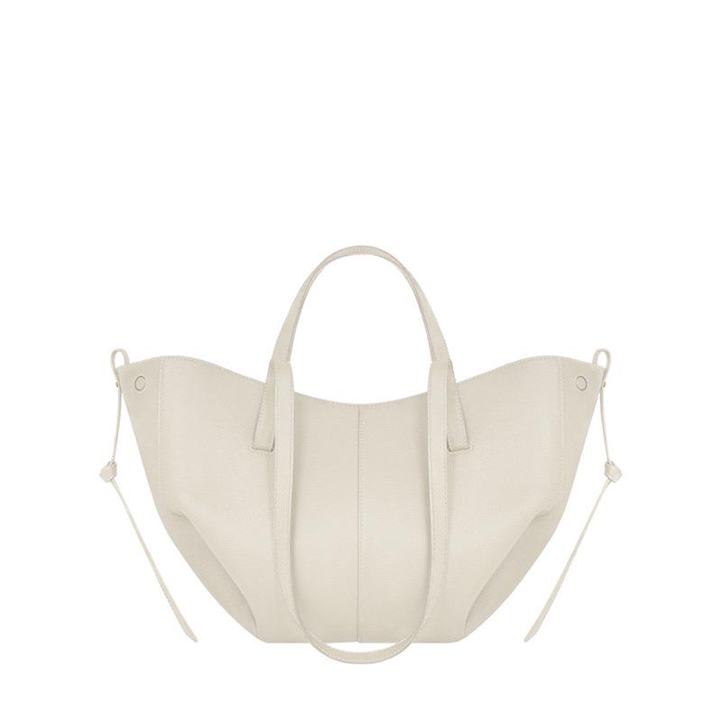 Genuine Polene Women's Large Cowhide Tote with Pleated Design – Shoulder and Underarm Fashion Bag.