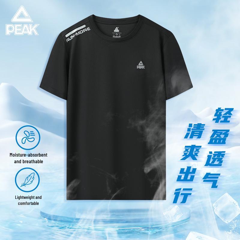 Men's PEAK Sports Quick-Dry Ice Silk Fitness T-Shirt - Short Sleeve Summer Top